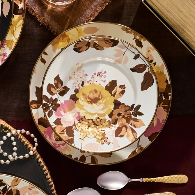 Wild Rose White Dinner Plate