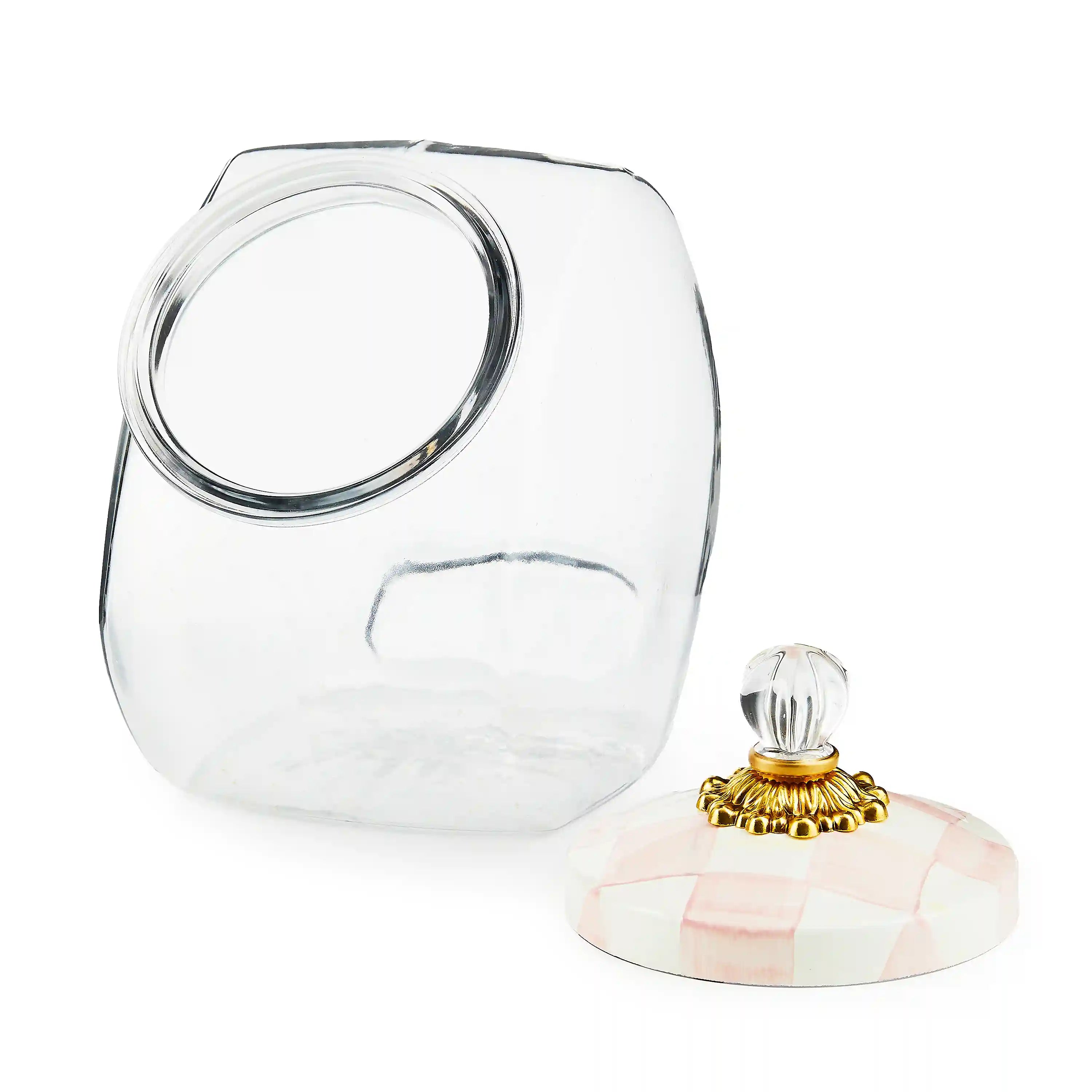 Cookie Jar with Royal Check Lid
