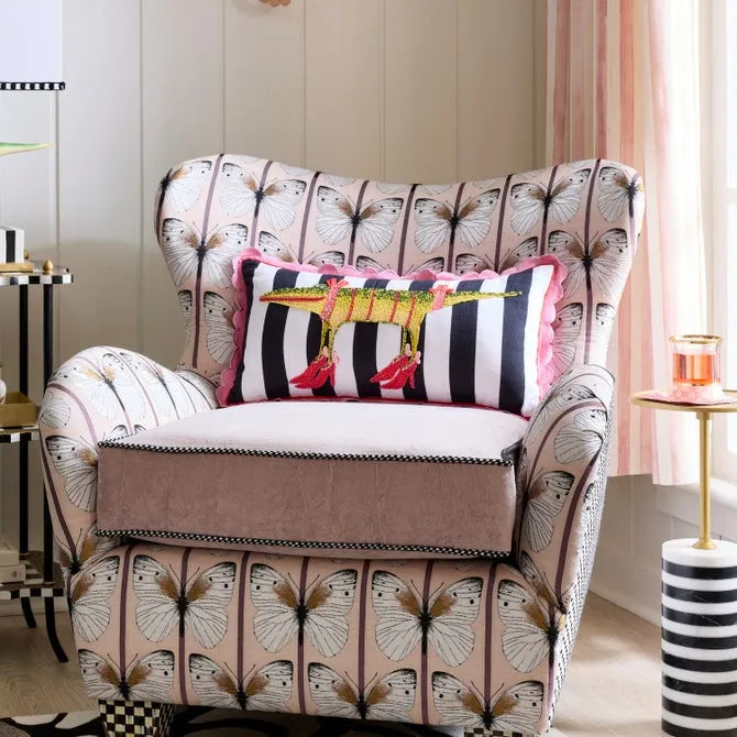 Patience Brewster Gloria Alligator Striped Lumbar Throw Pillow