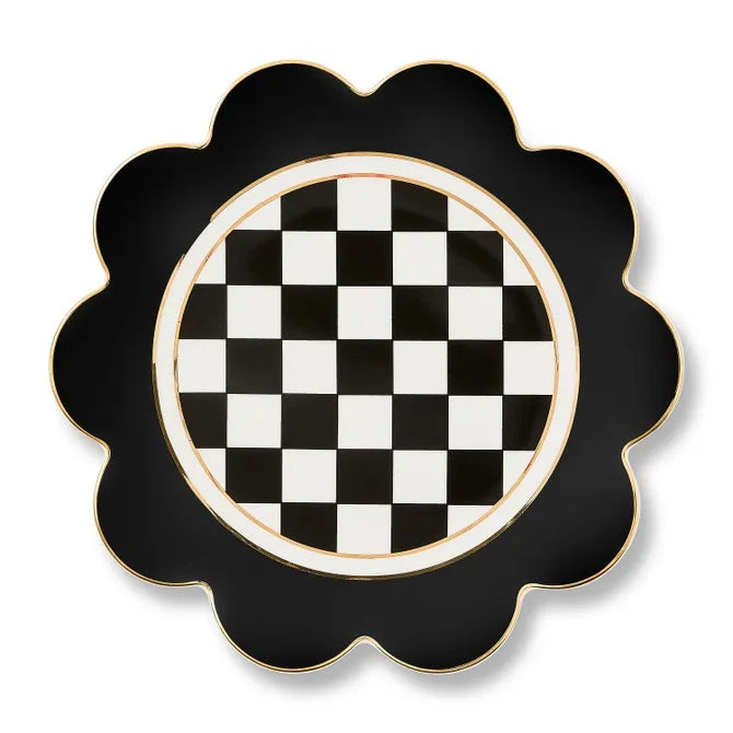 Black Petal Dinner Plate