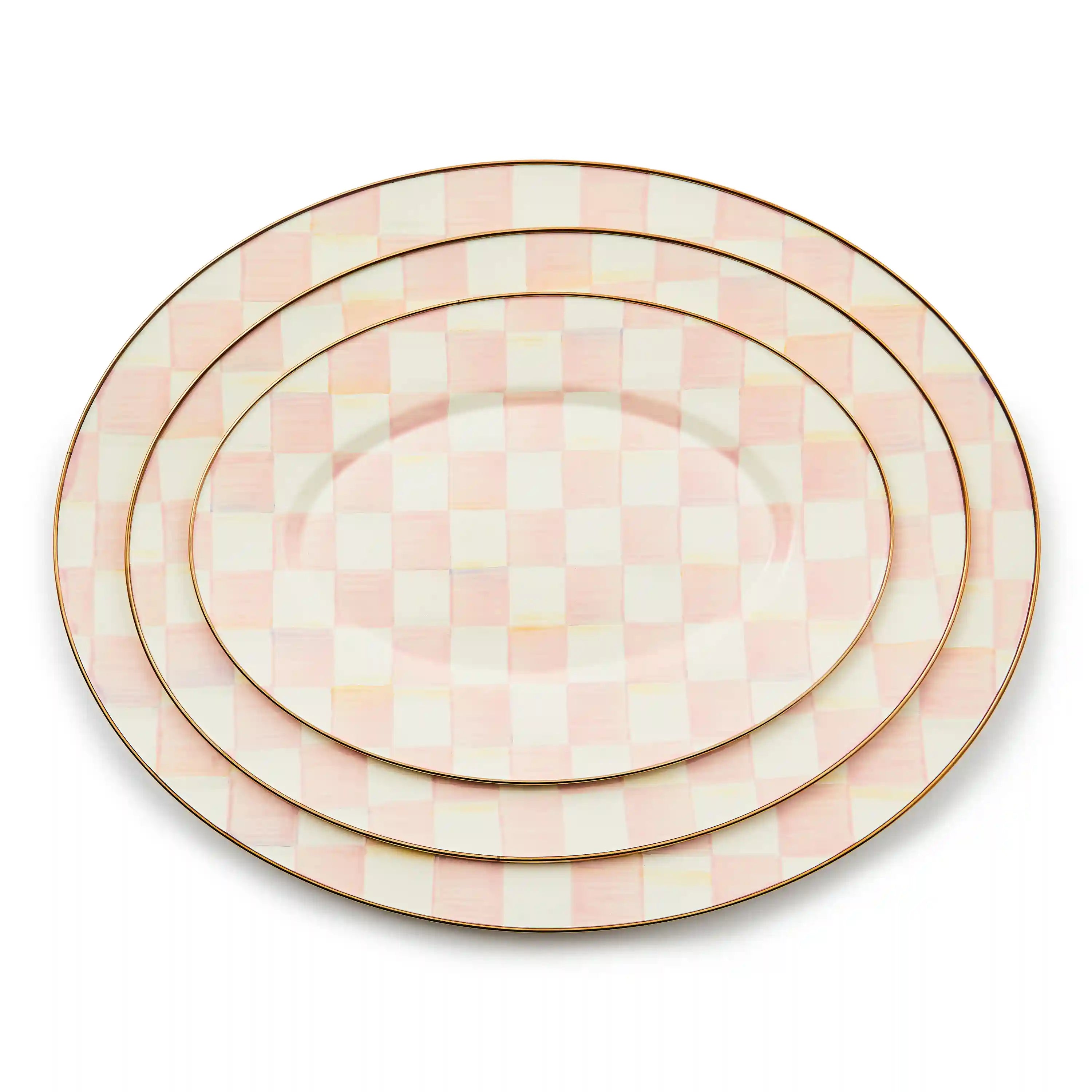 Emerald Check Large Oval Platter