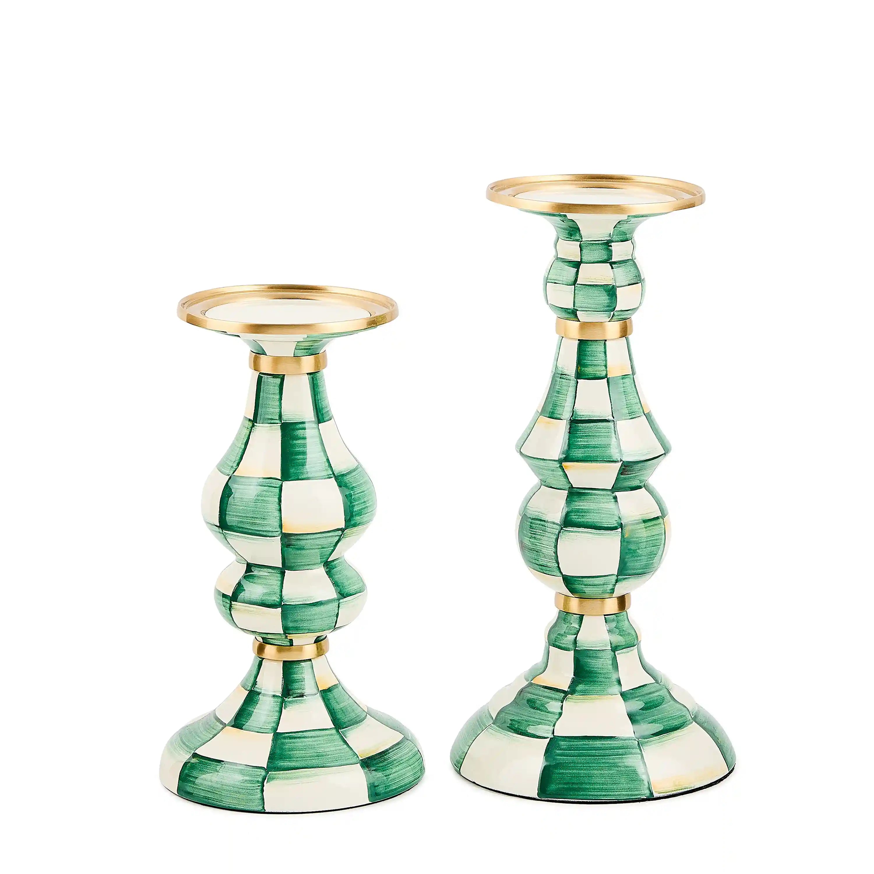 Courtly Check Large Pillar Candlestick