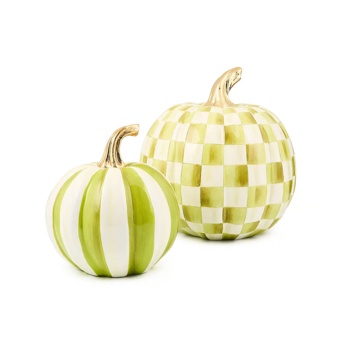Classic Sterling Stripe Small & Check Medium Pumpkin Set