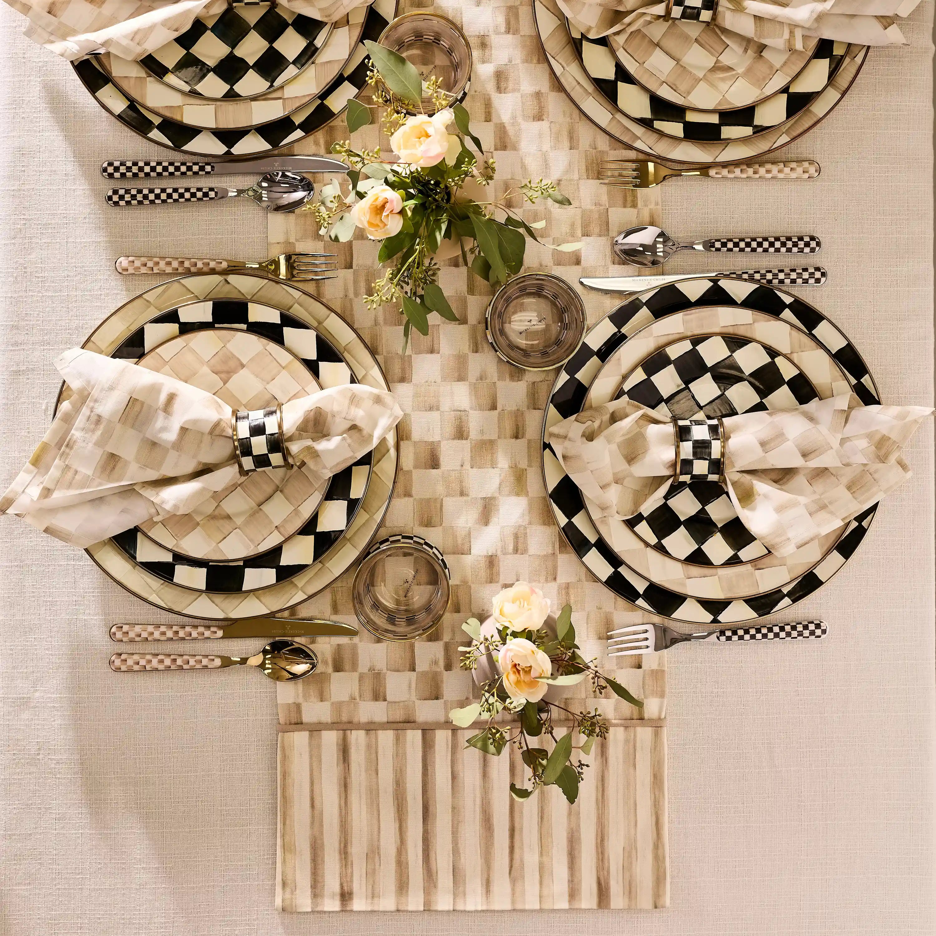Violet Check Table Runner