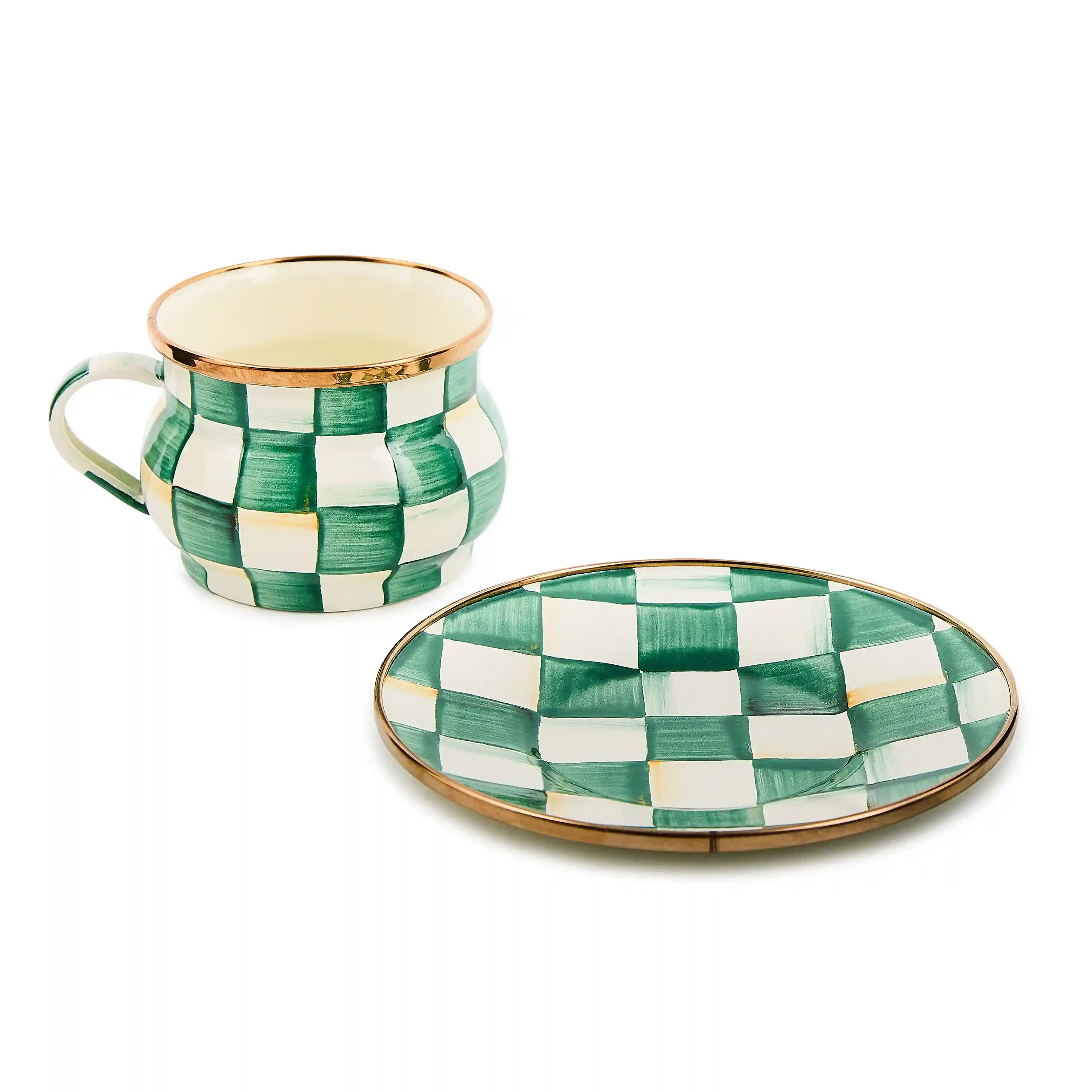Violet Check Teacup