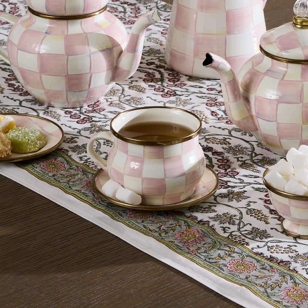 Mocha Check Teacup