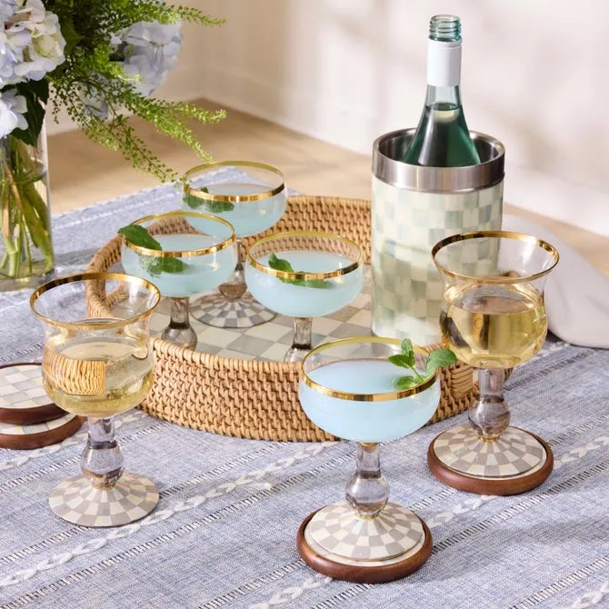 Sterling Check Wine Glass