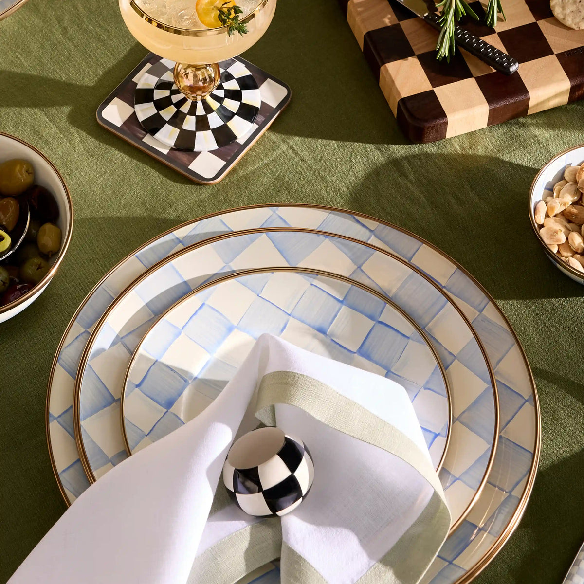 Sterling Check Bistro Flatware 5 Piece Place Setting
