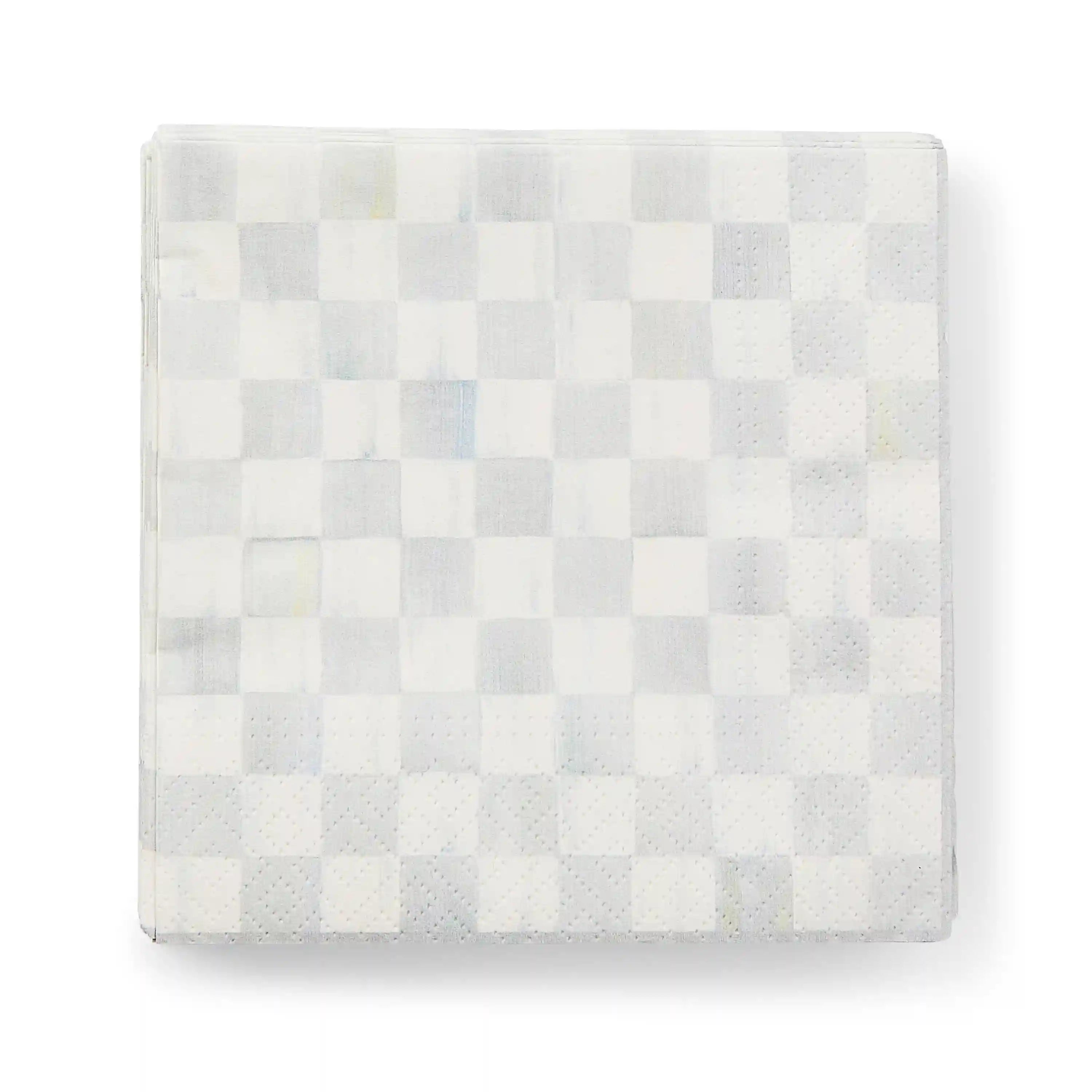 Mocha Check Cocktail Paper Napkins