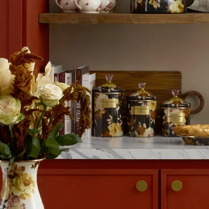 Wild Rose Brown Large Canister