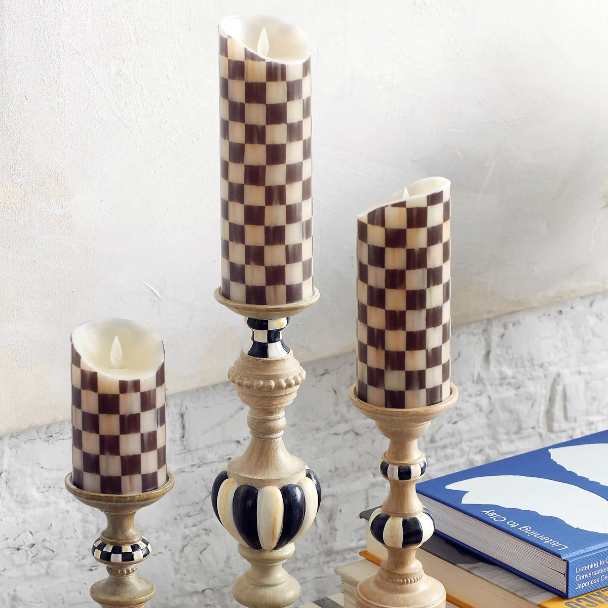 Courtly Check Flicker 6" Pillar Candle