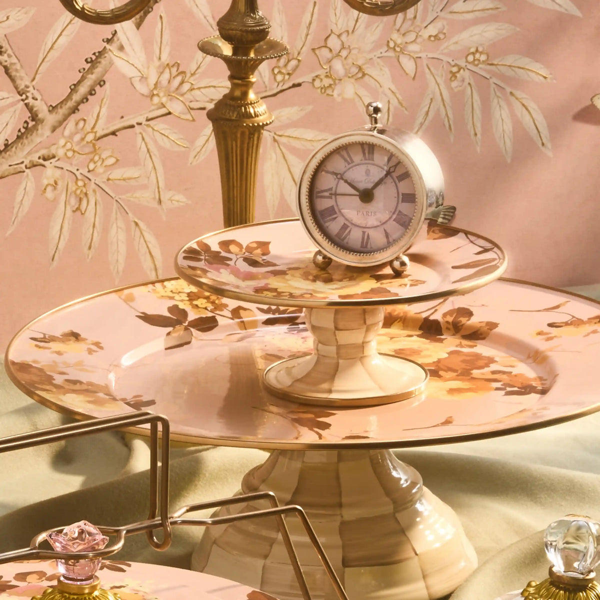Wild Rose Mauve Small Pedestal Platter