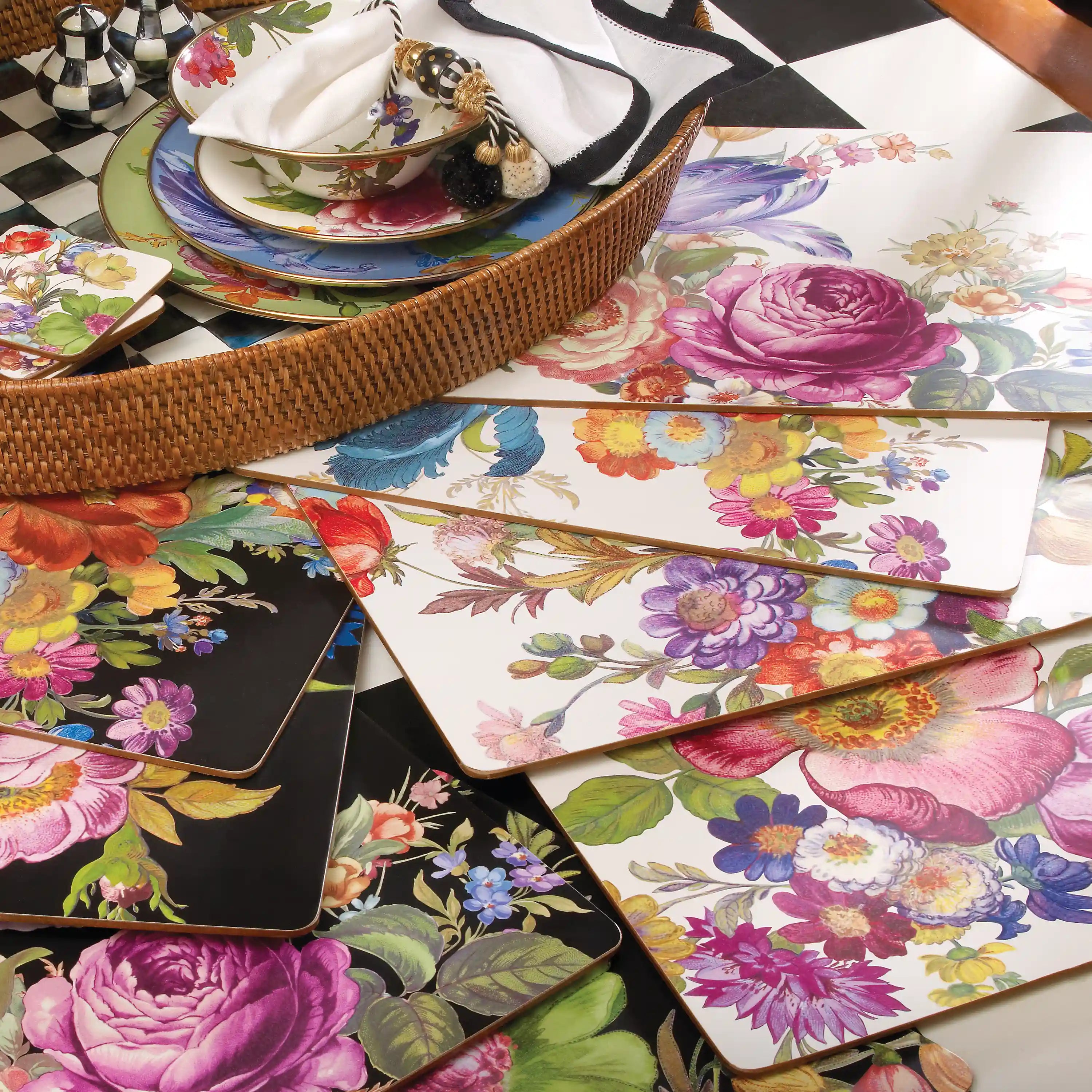 Courtly Checked Cork Back Placemats, Set of 4