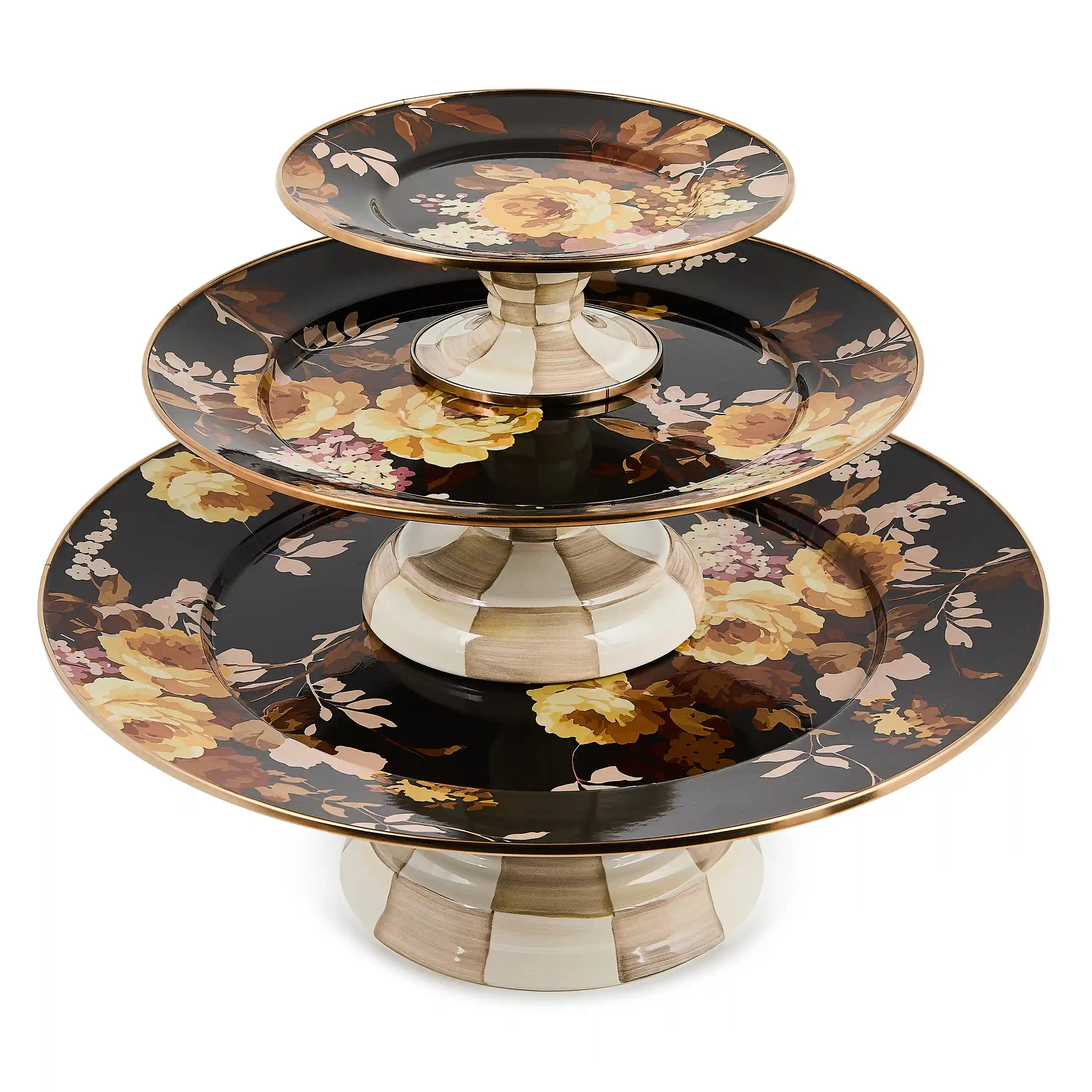 White Flower Market Large Pedestal Platter