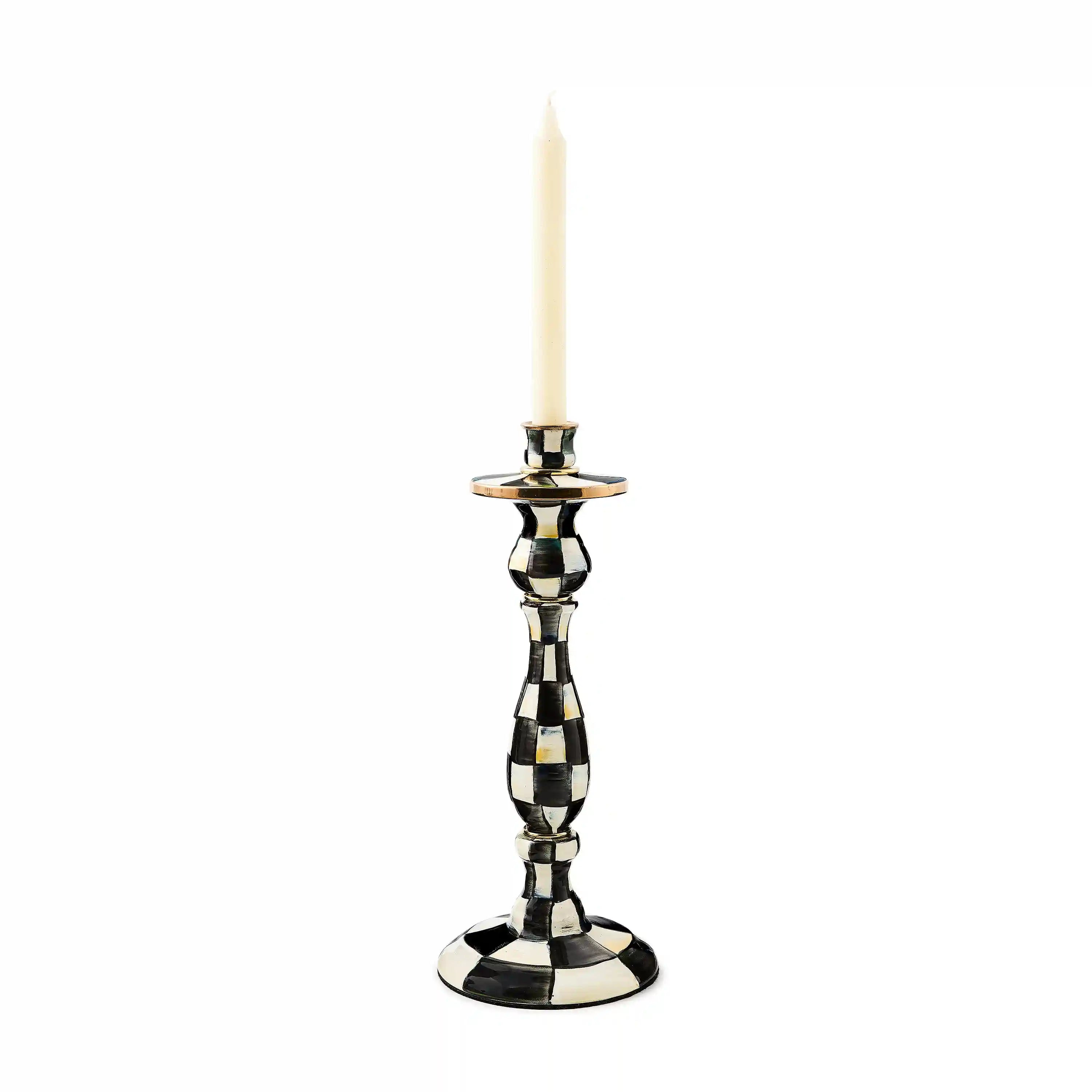 Mocha Check Medium Candlestick