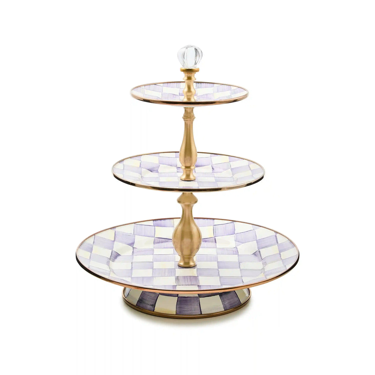 Mocha Check Three Tier Sweet Stand