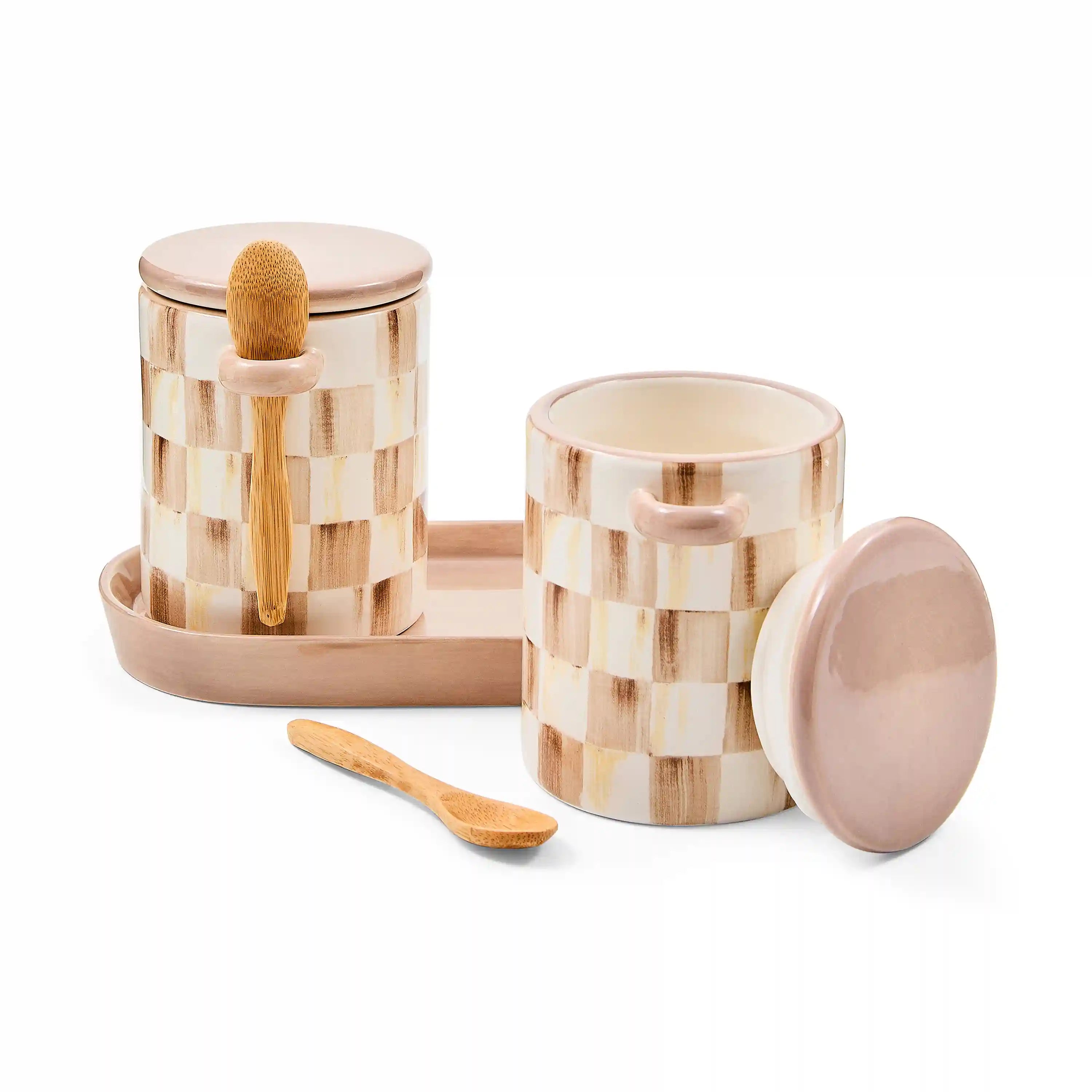 Mocha Check Farmhouse Canister