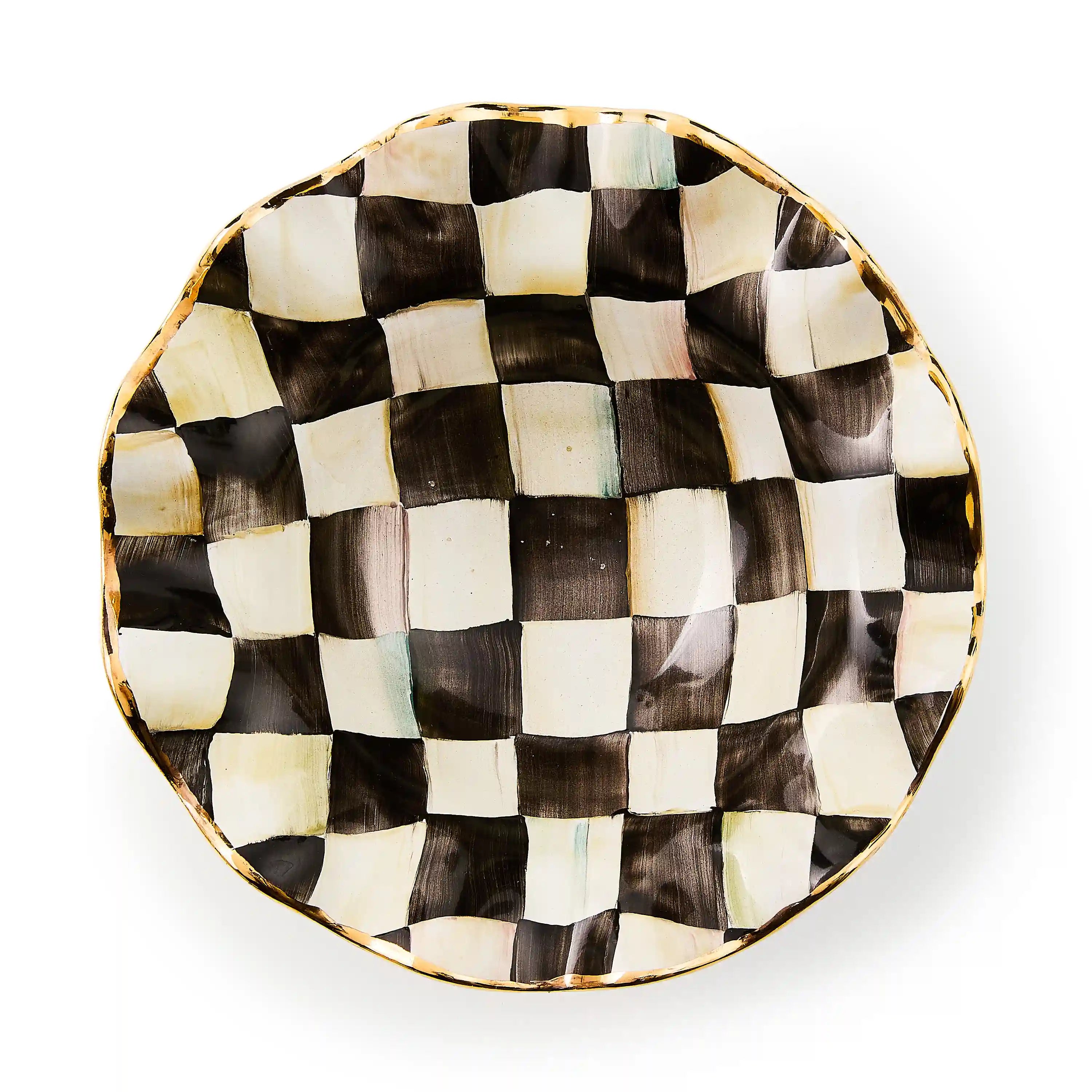Courtly Check Ceramic Fluted Breakfast Bowl