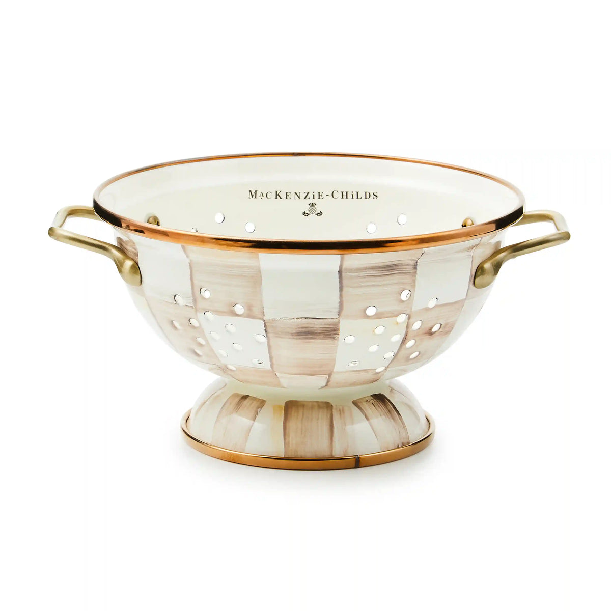 Emerald Check Large Colander