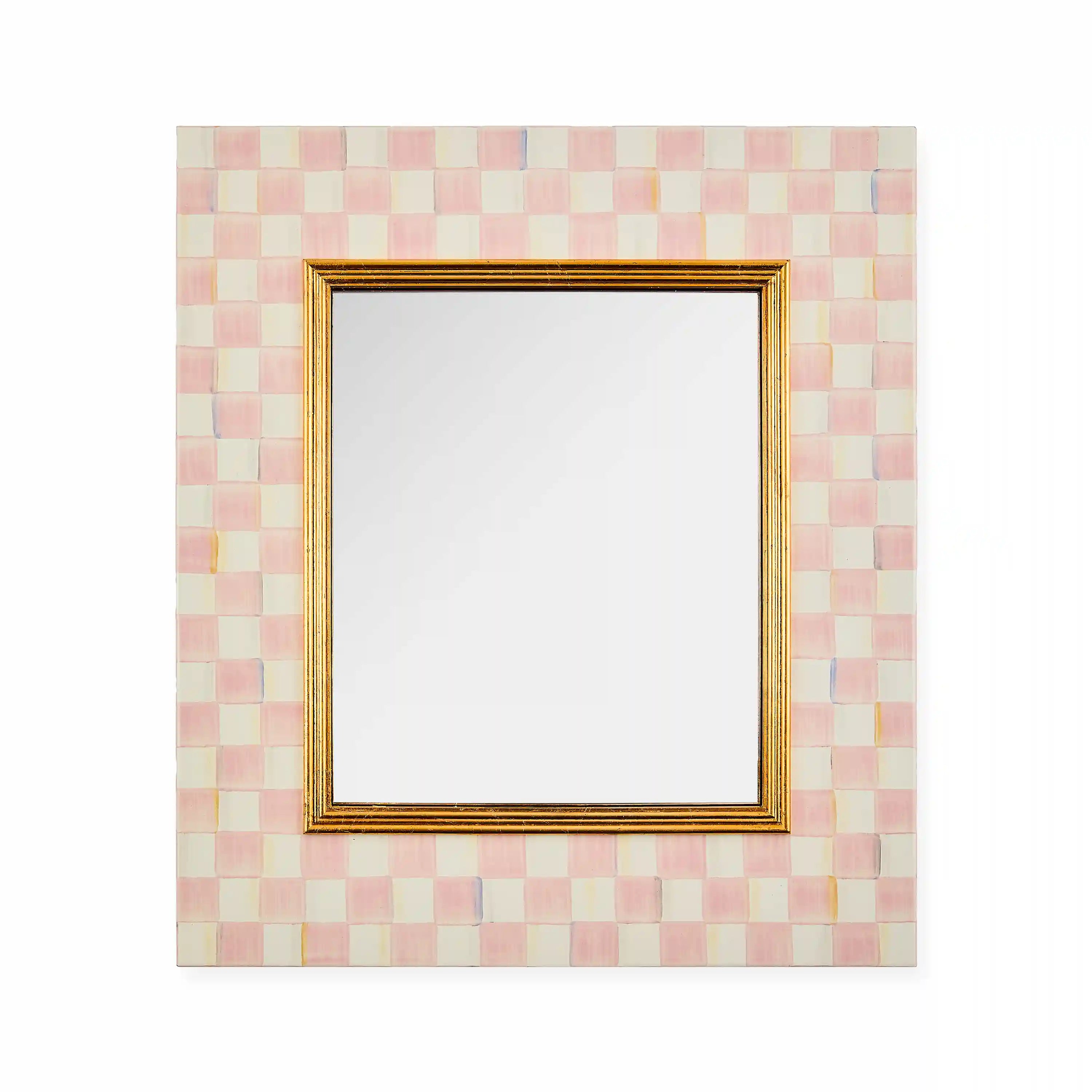 Mocha Check Enamel Wall Mirror