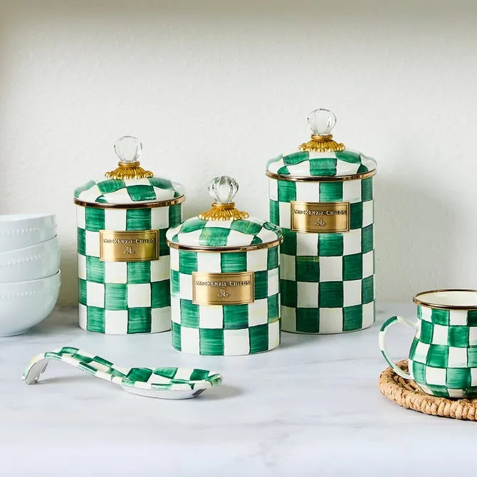 Emerald Check Large Canister