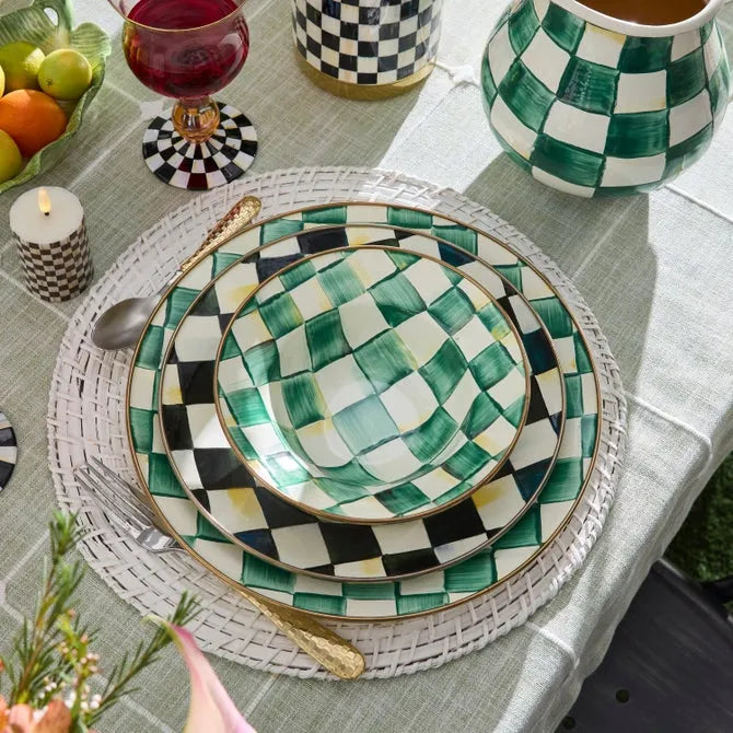 Emerald Check Charger/Plate