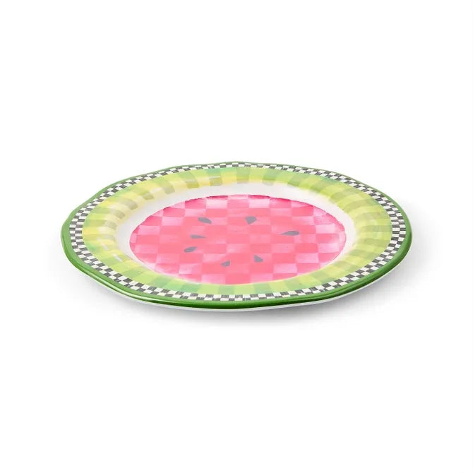 Watermelon Melamine Dinner Plates, Set of 4