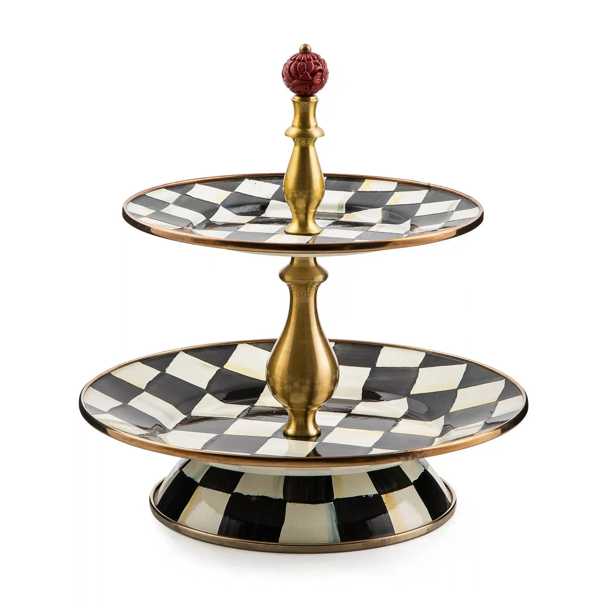 Emerald Check Three Tier Sweet Stand
