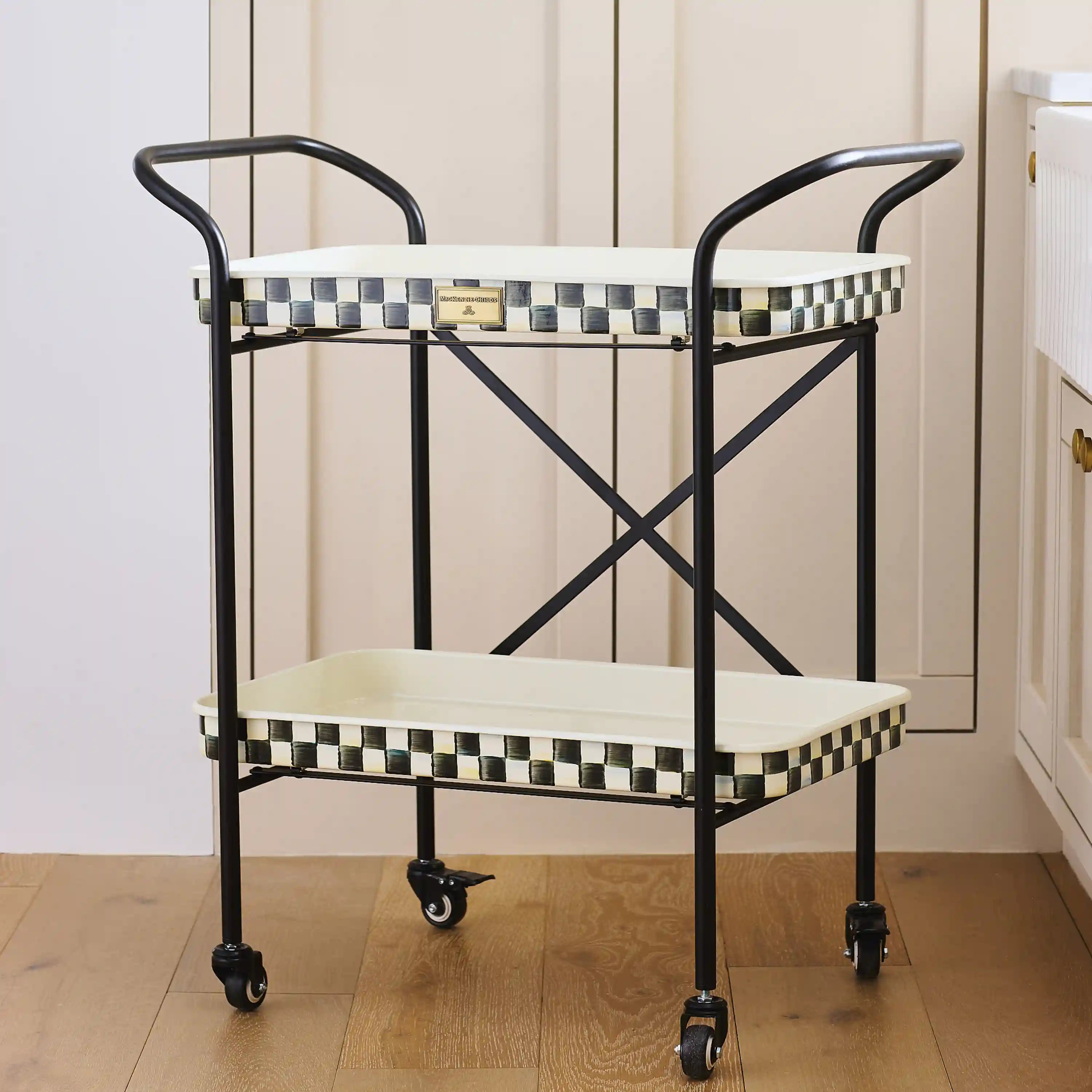 Sterling Check 2-Tier Kitchen Cart