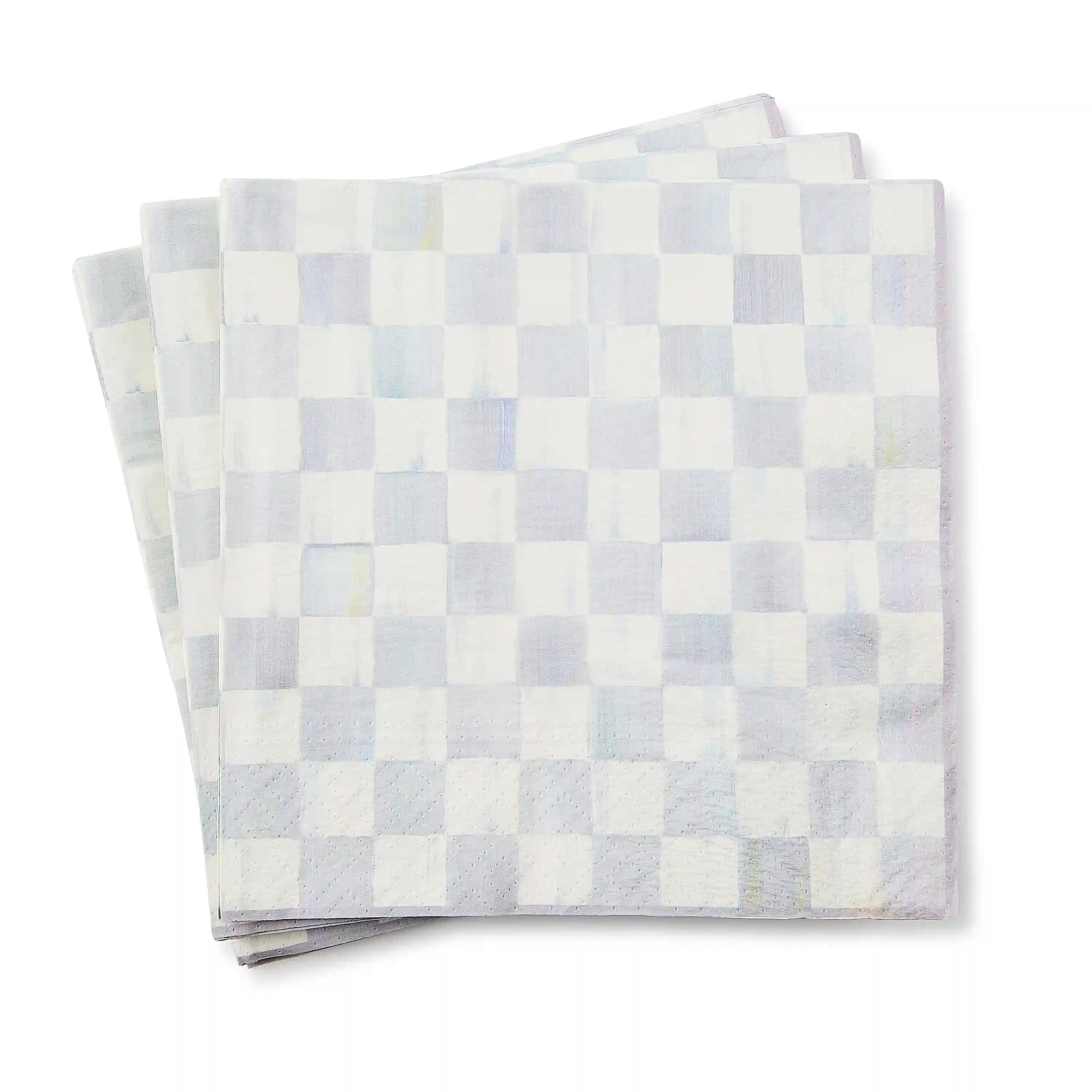 Violet Check Dinner Paper Napkins