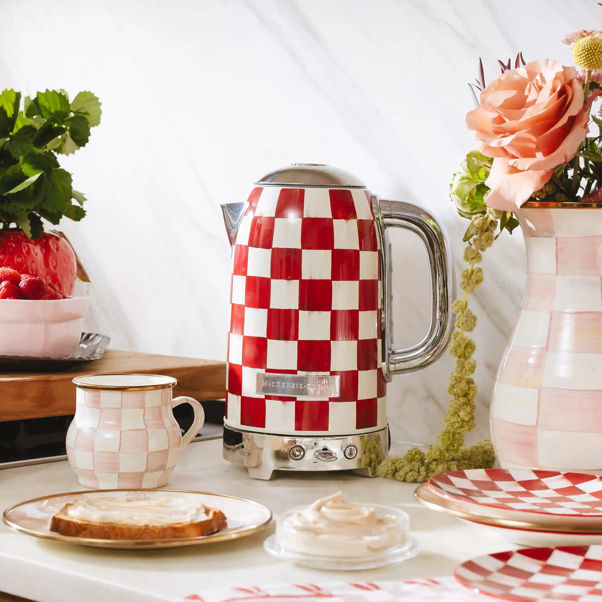 Mocha Check Electric Kettle
