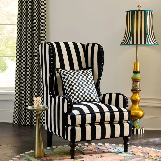 Courtly Check Ruffled Square Throw Pillow