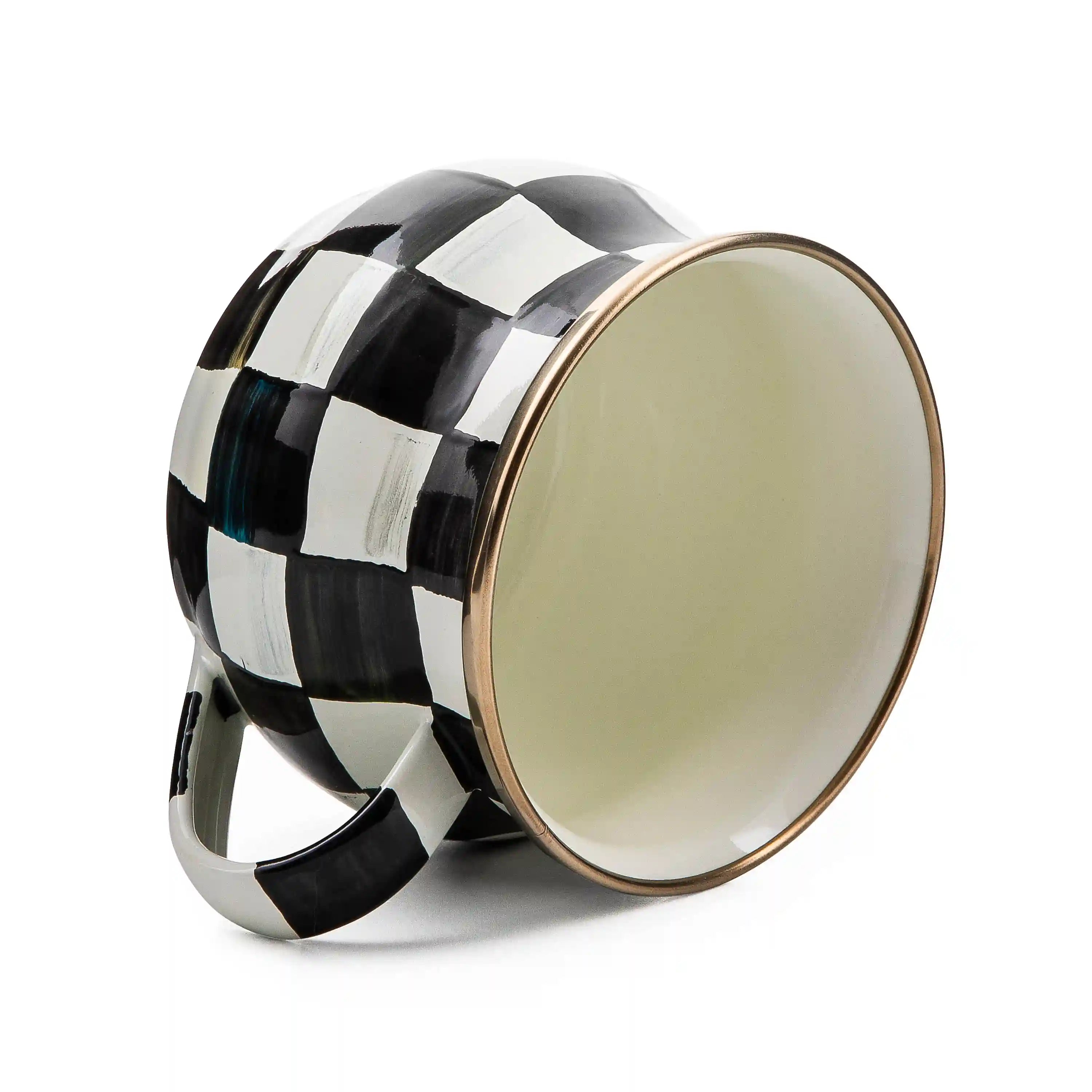 Mocha Check Teacup