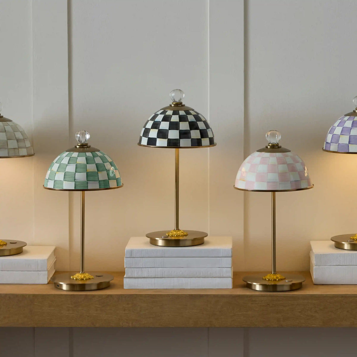 Sky Check LED Rechargeable Dome Table Lamp