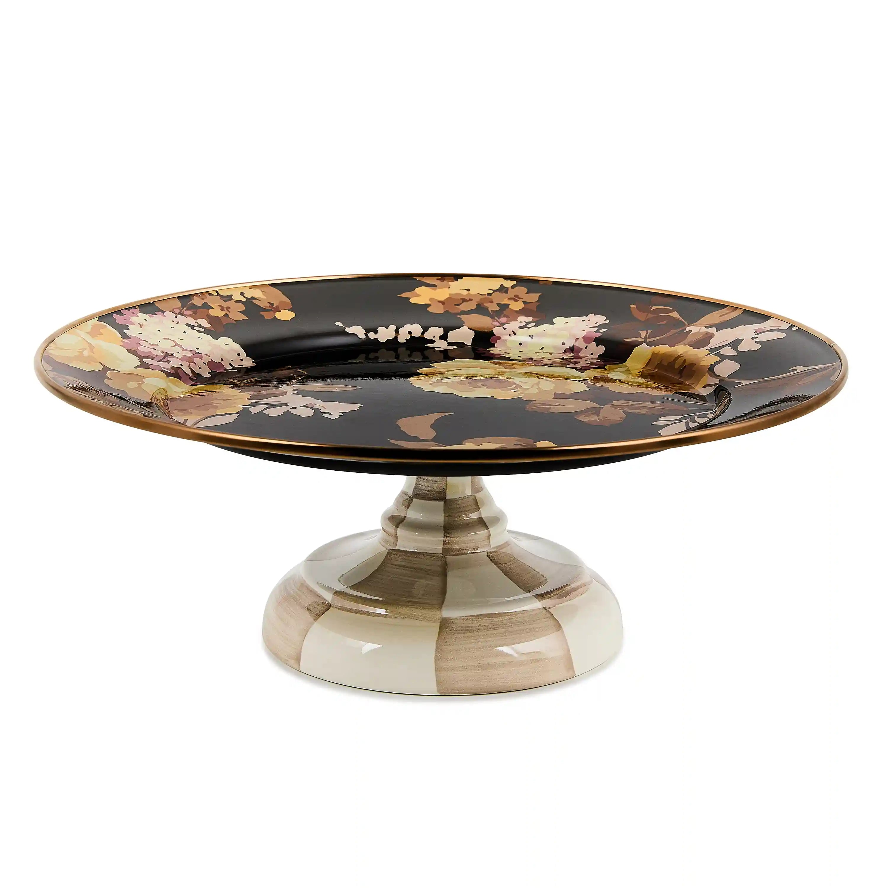 Wild Rose Slate Large Pedestal Platter