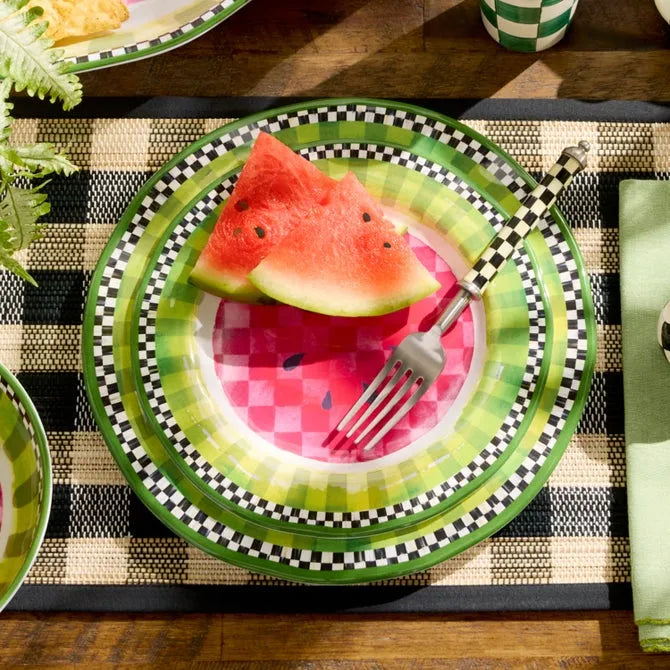Watermelon Melamine Dinner Plates, Set of 4