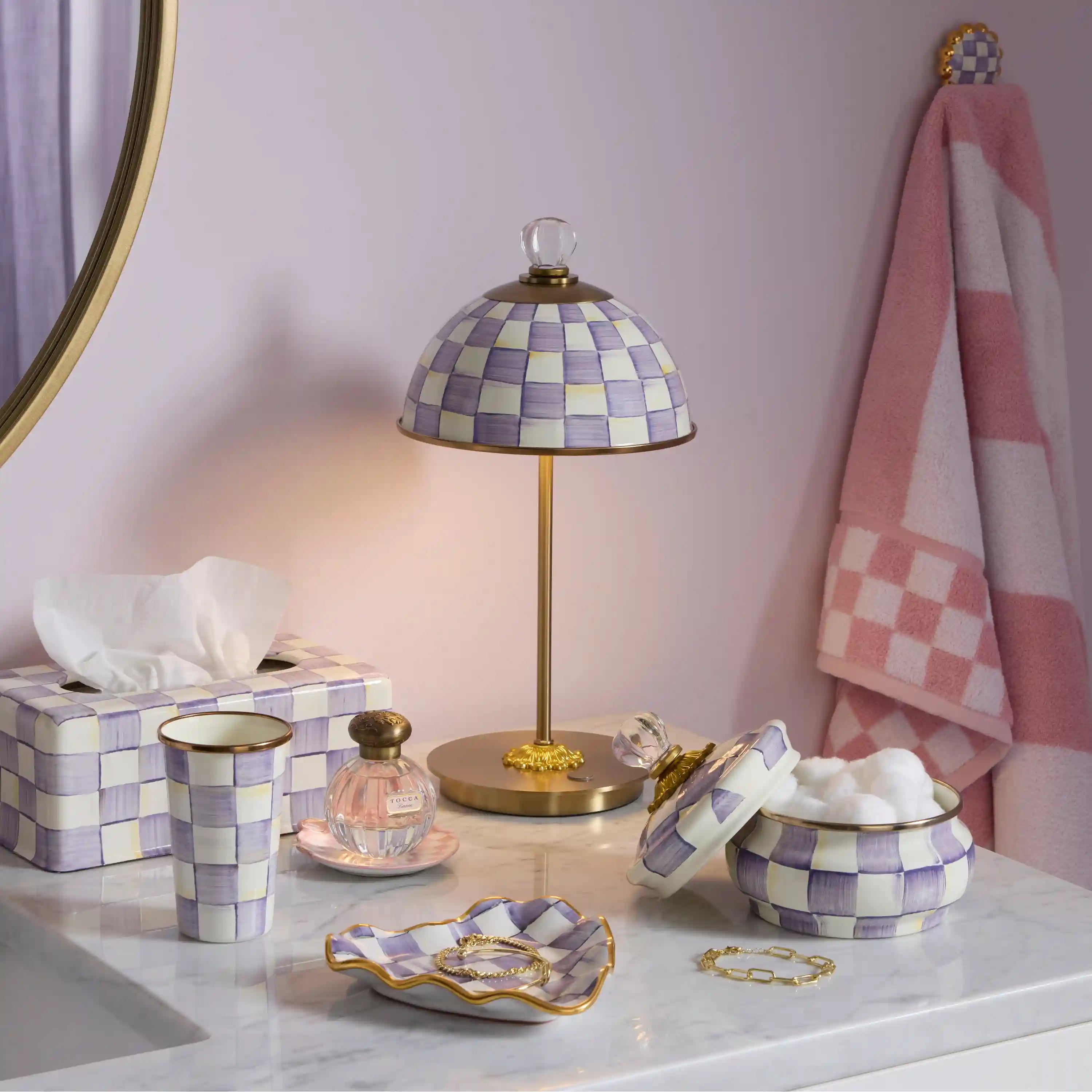 Rosy Check LED Rechargeable Dome Table Lamp