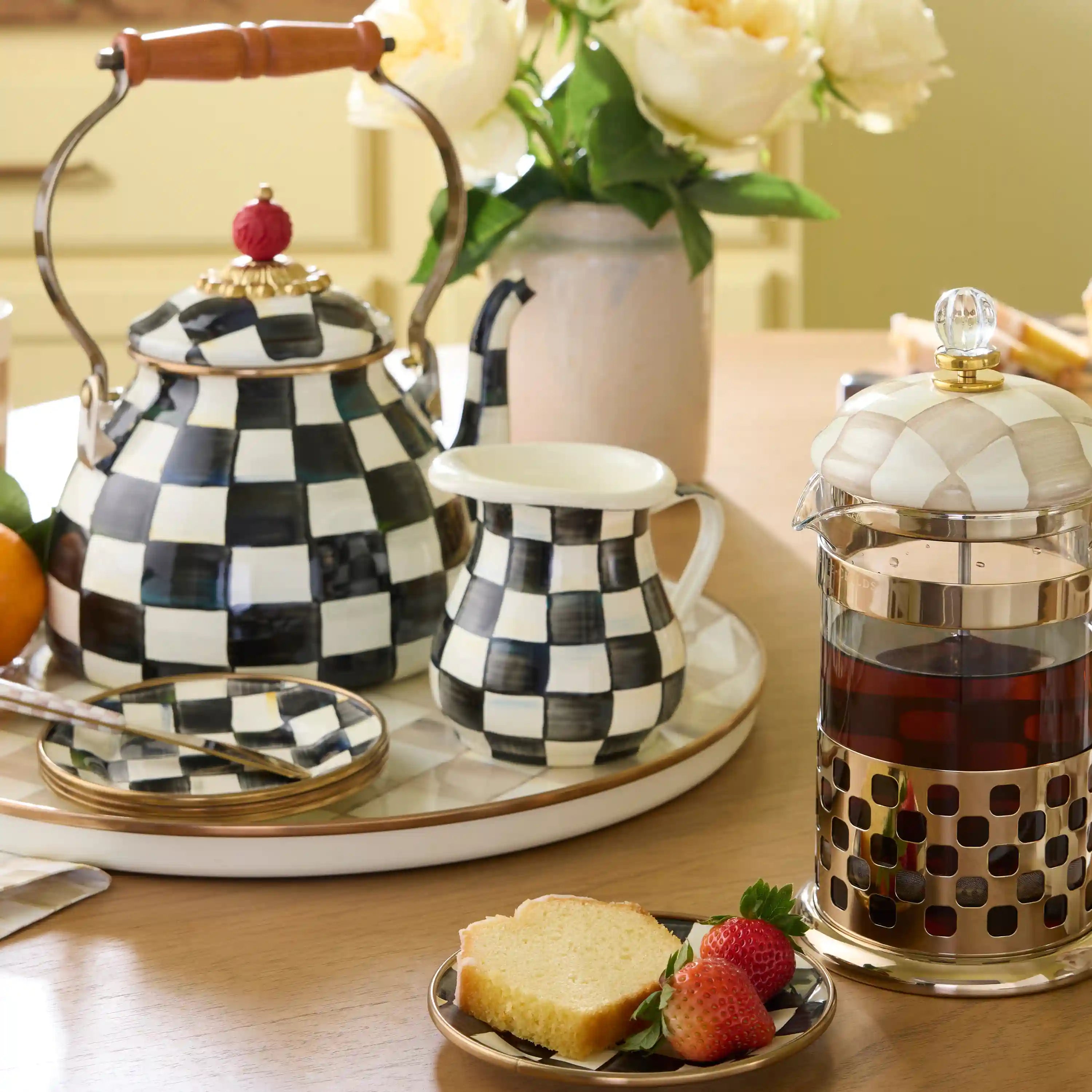 Mocha Check Creamer
