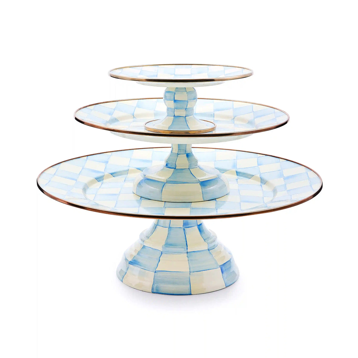Sky Check Mini Pedestal Platter