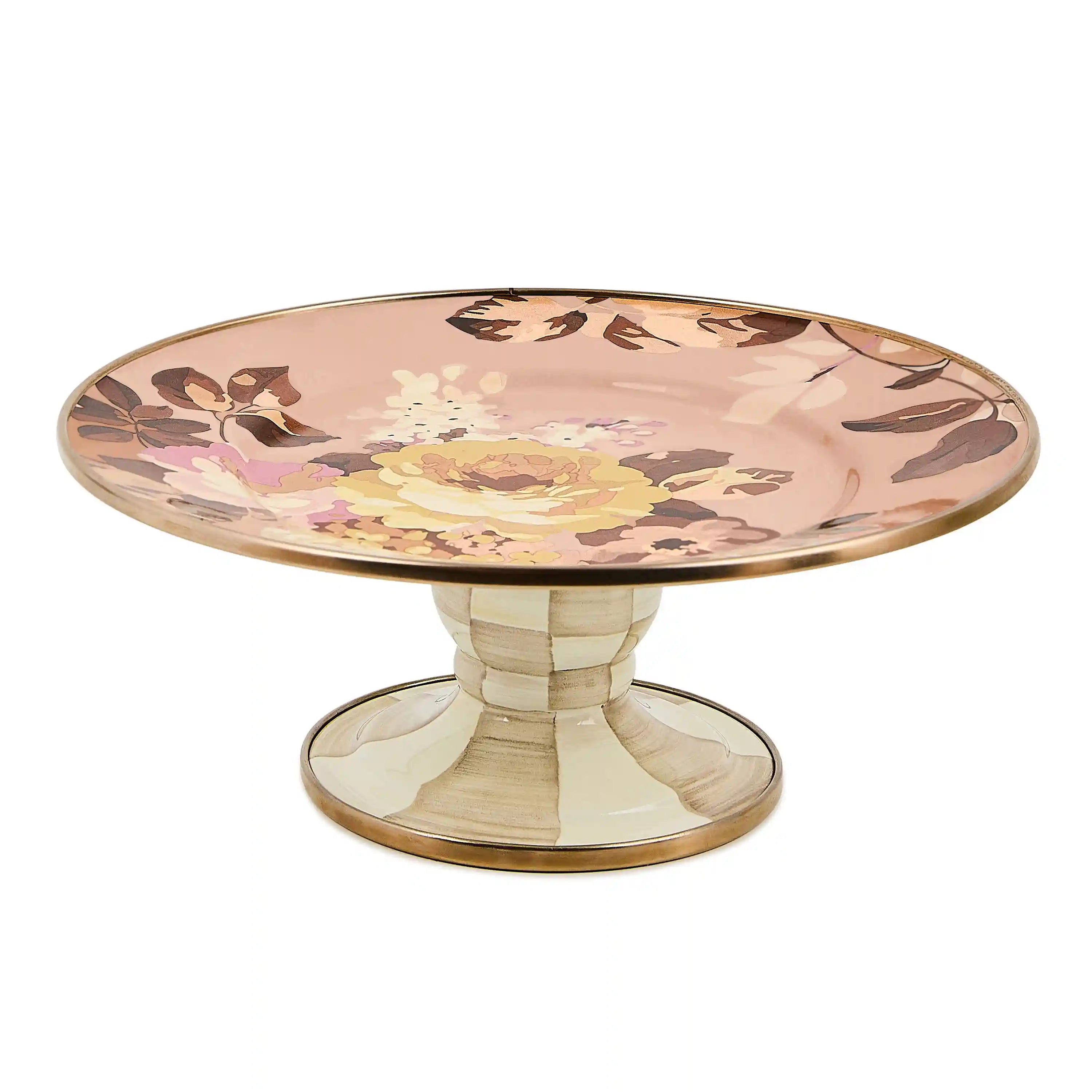 Wild Rose Slate Large Pedestal Platter