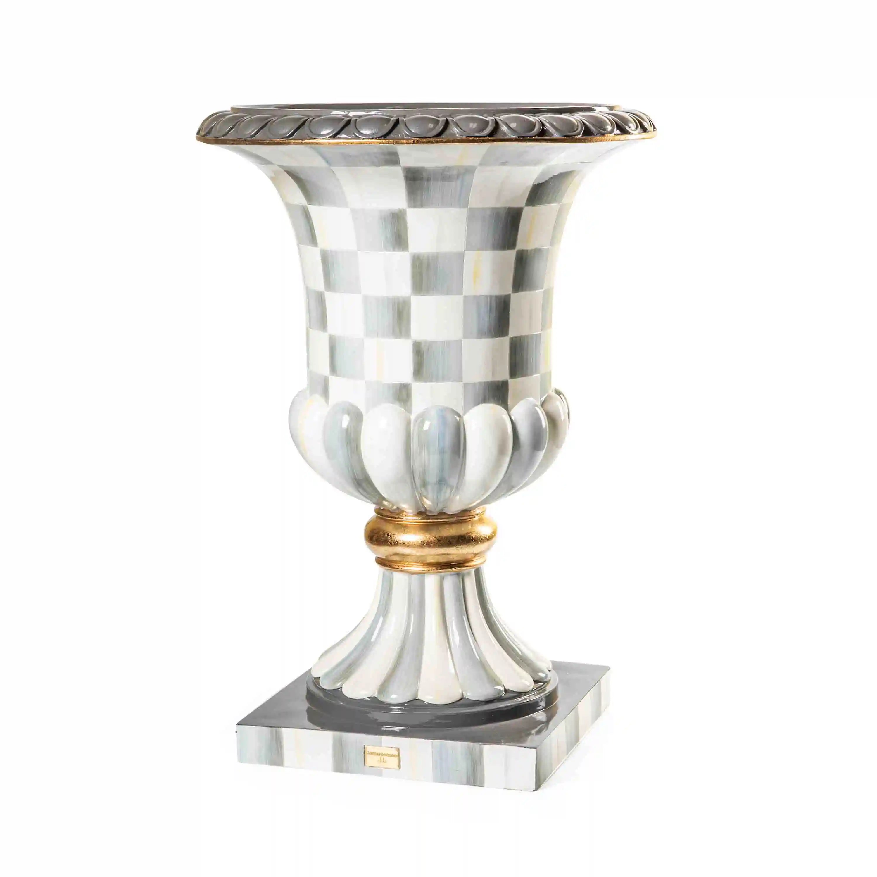Royal Check Pedestal Urn