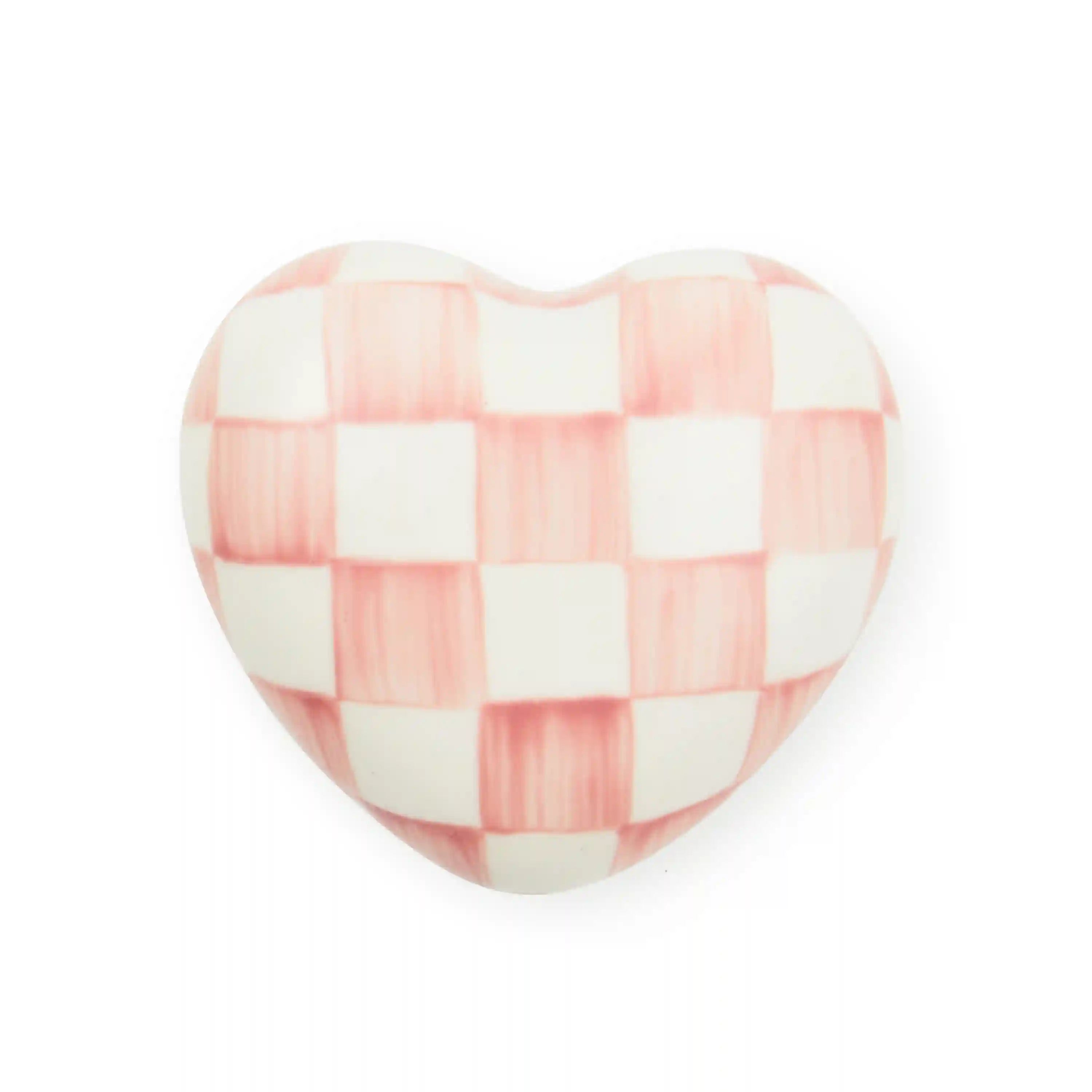 Violet Check Heart Knob
