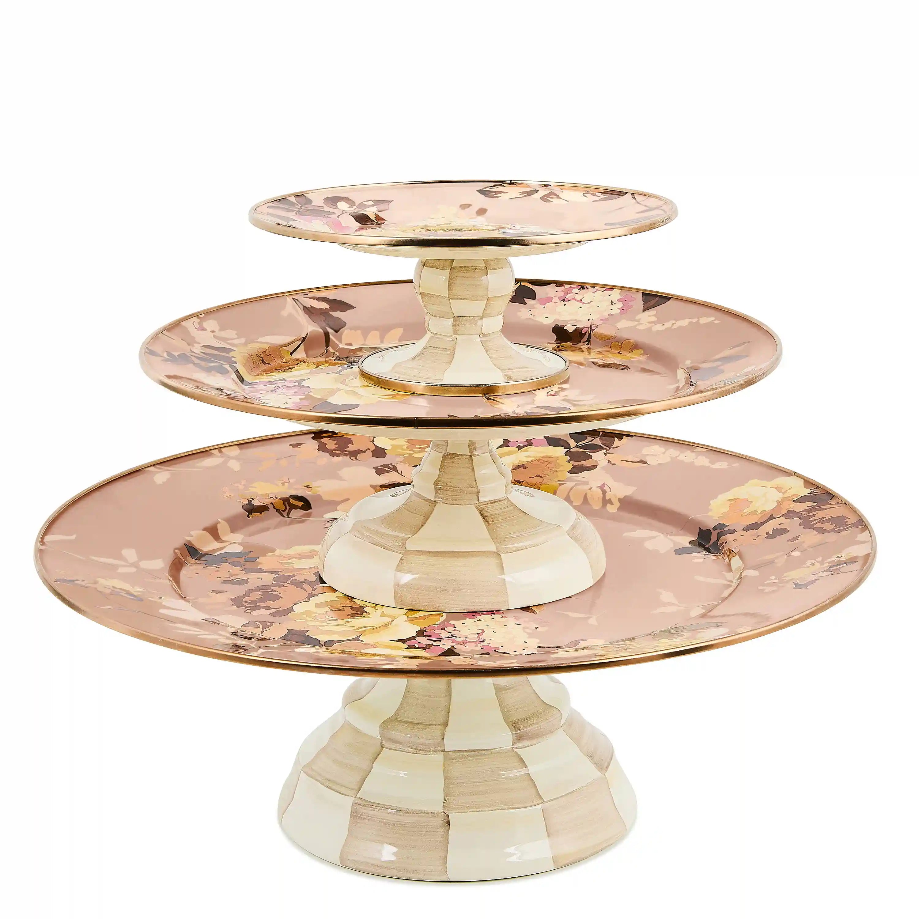Wild Rose Slate Large Pedestal Platter