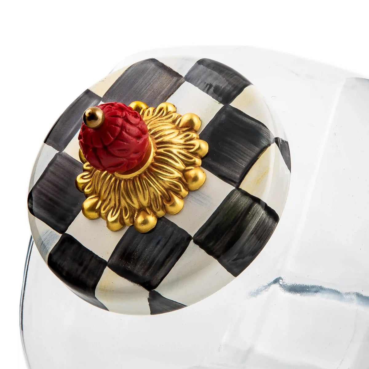 Sweets Jar with Rosy Check Enamel Lid