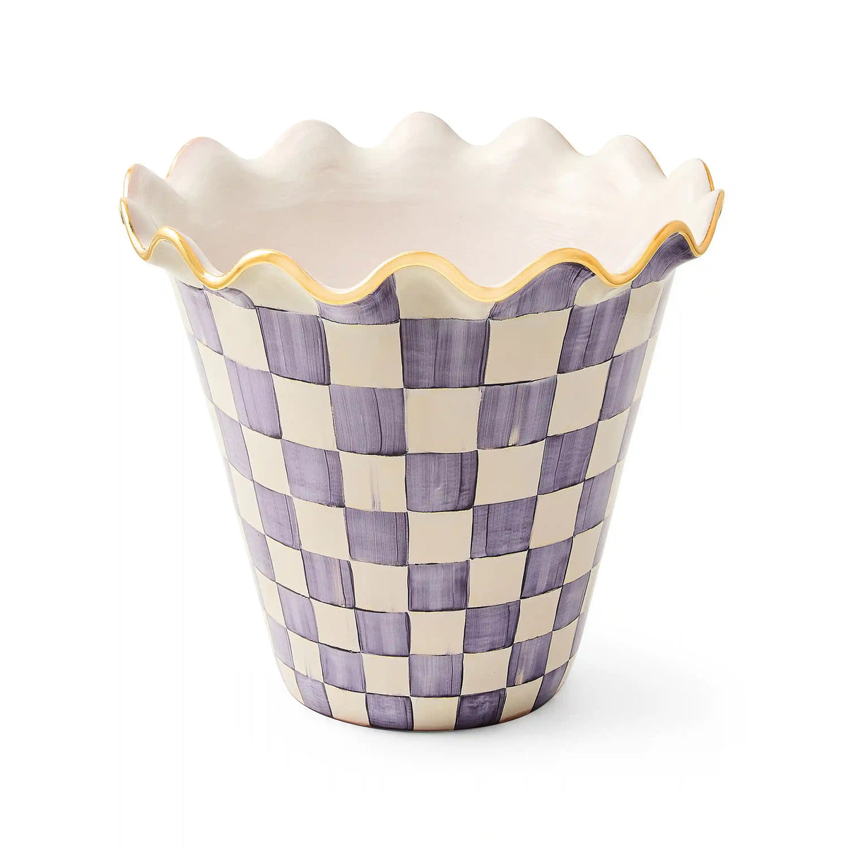 Violet Check Ceramic Jumbo Garden Pot