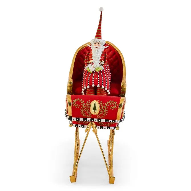 Patience Brewster Dash Away Sitting Santa & Sleigh Figure Set