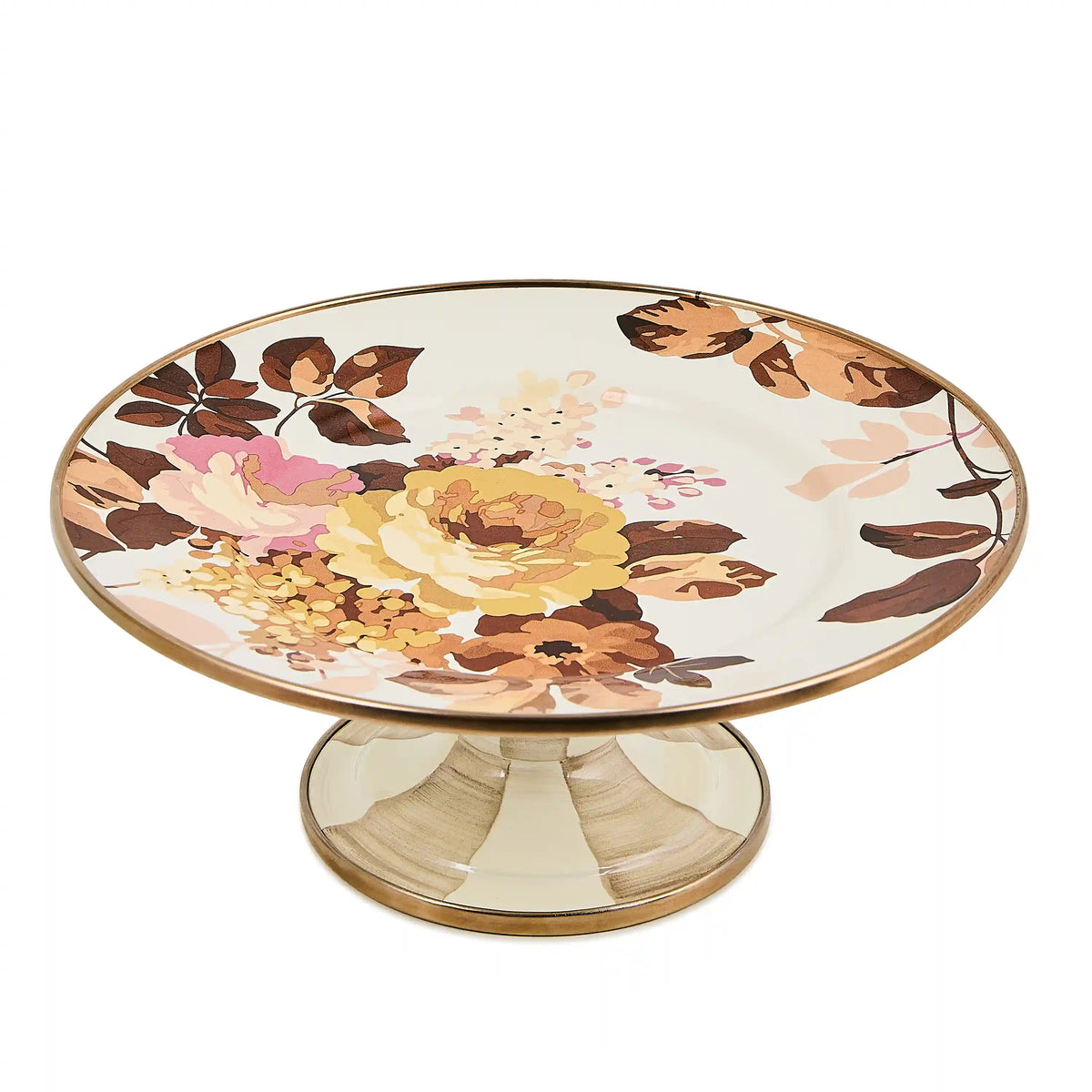 Wild Rose Slate Large Pedestal Platter