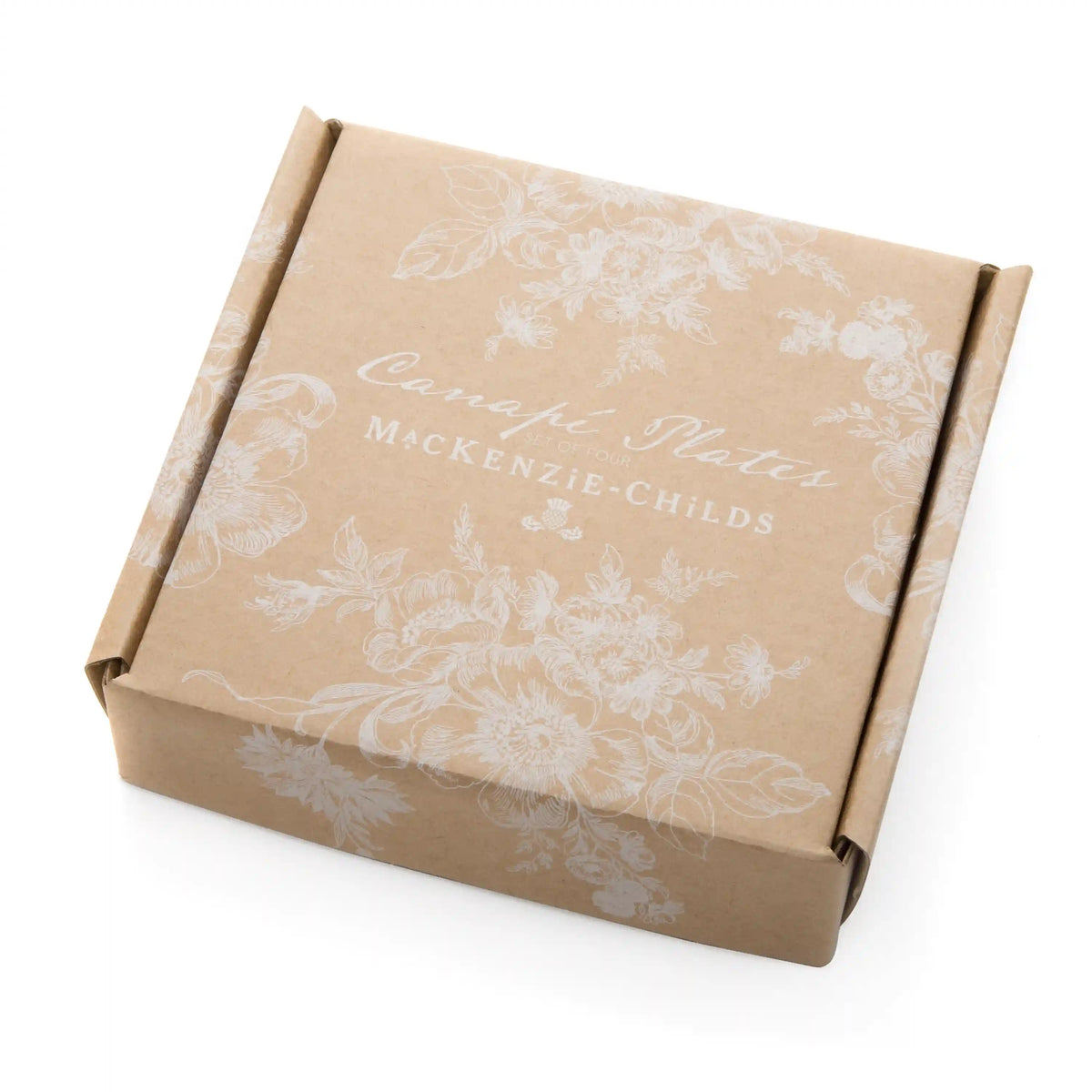 Mocha Check Appetizer Plates, Set of 4