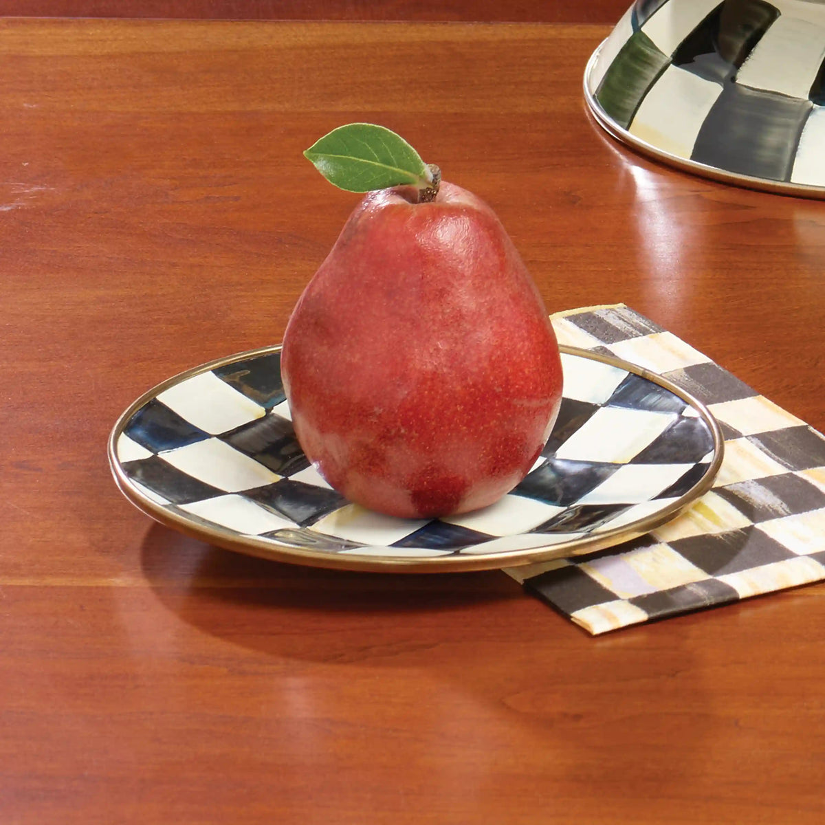 Mocha Check Saucer
