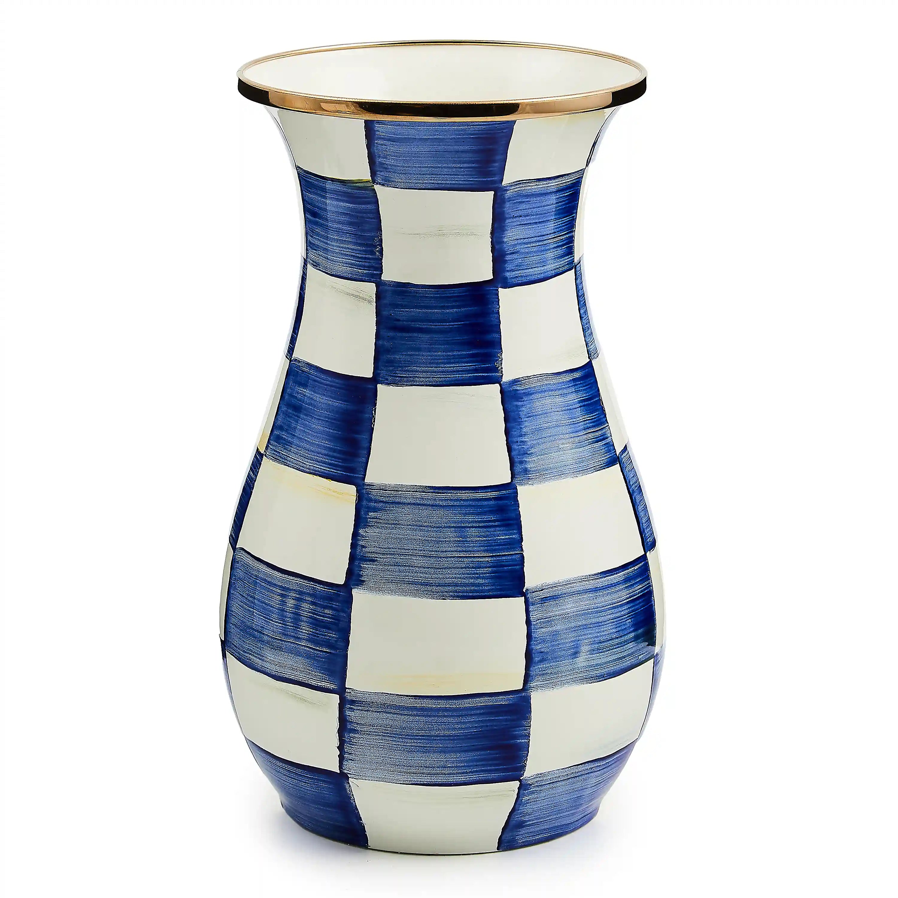 Mocha Check Tall Vase